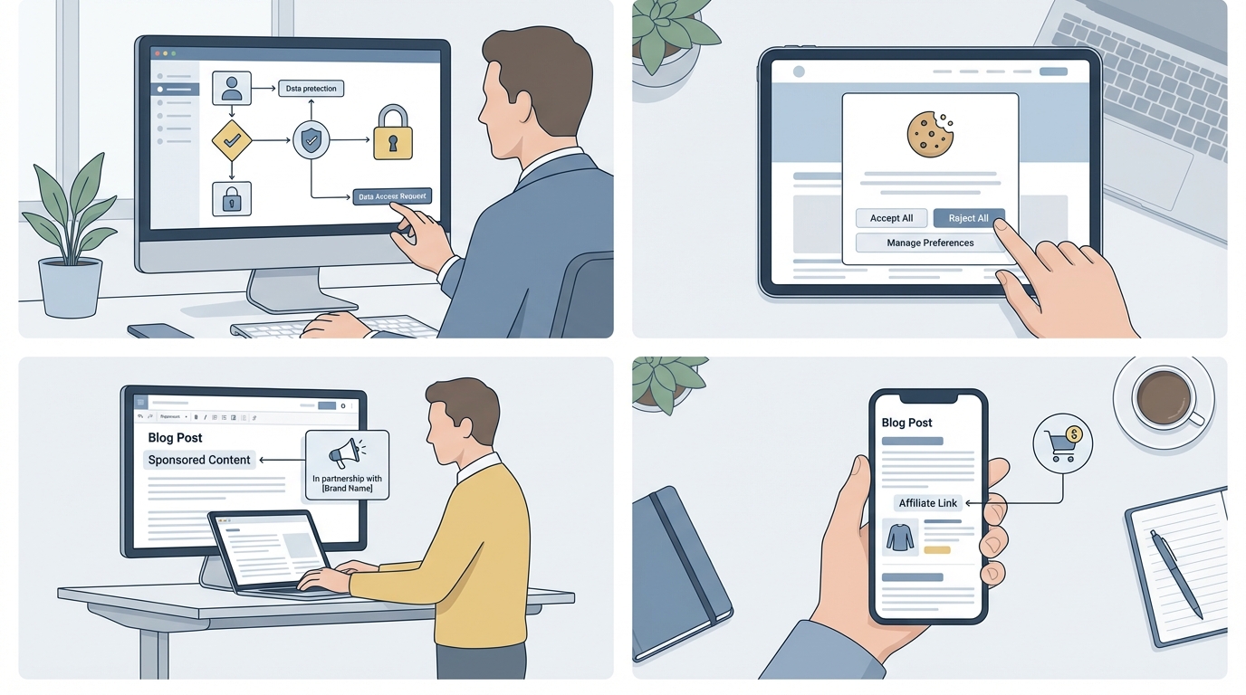 découvrez notre checklist légale complète pour votre blog : conformité rgpd, gestion des cookies, mentions sponsorisées et règles d'affiliation pour assurer la transparence et la légalité.