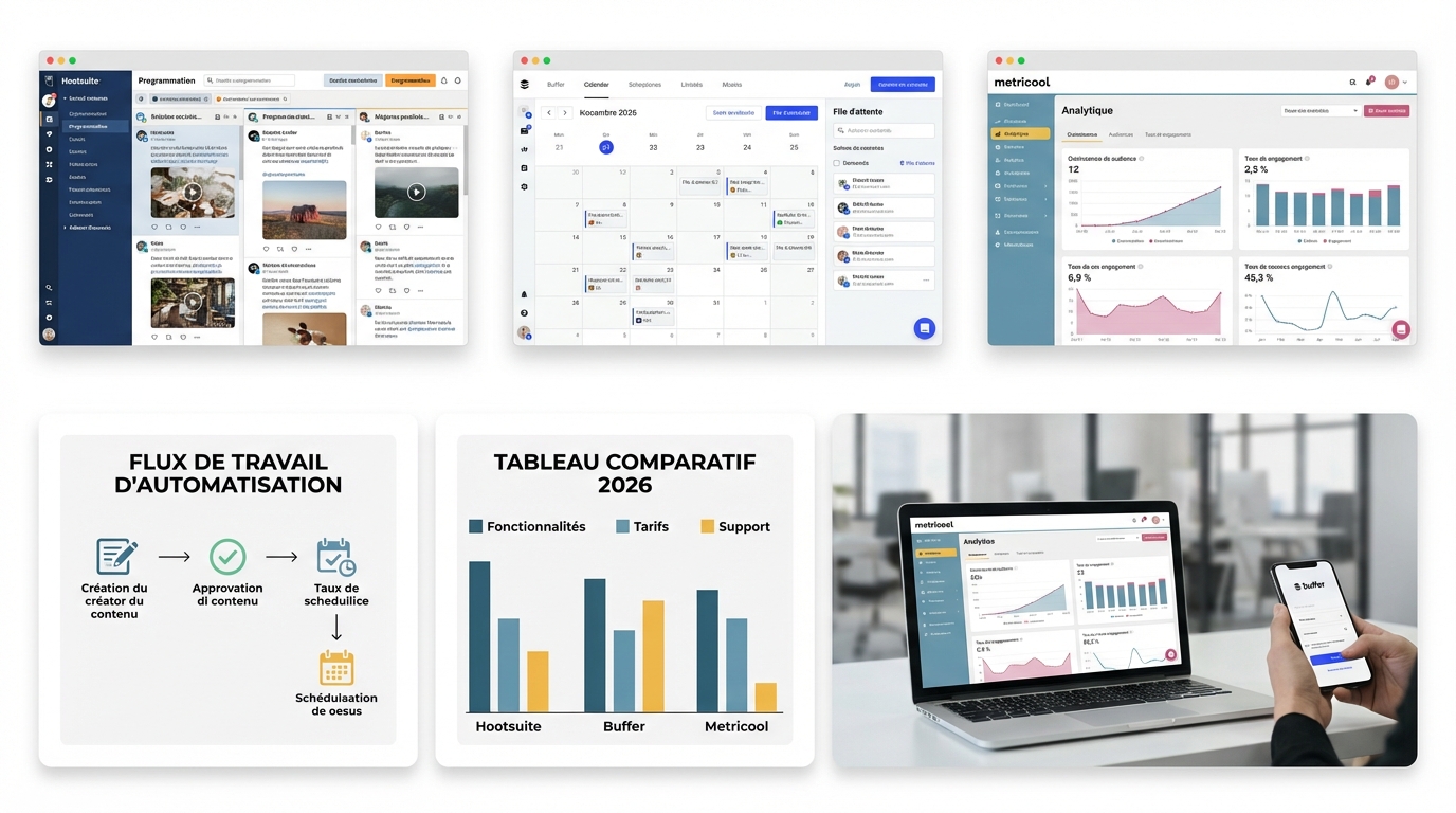 découvrez notre comparatif honnête 2026 entre hootsuite, buffer et metricool pour choisir l'outil de gestion des réseaux sociaux qui convient le mieux à vos besoins.