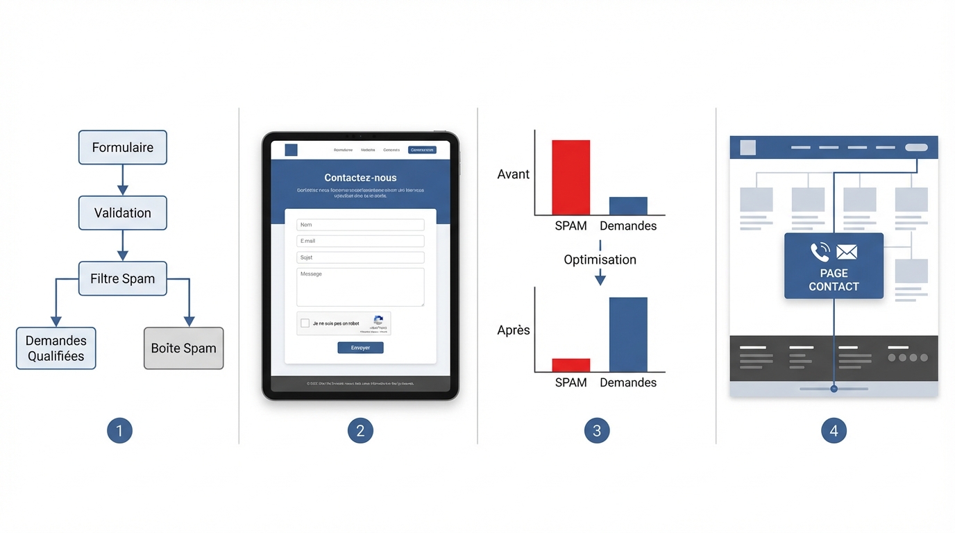 découvrez 12 optimisations efficaces pour votre page contact afin d'augmenter les demandes de vos clients tout en réduisant le spam indésirable.
