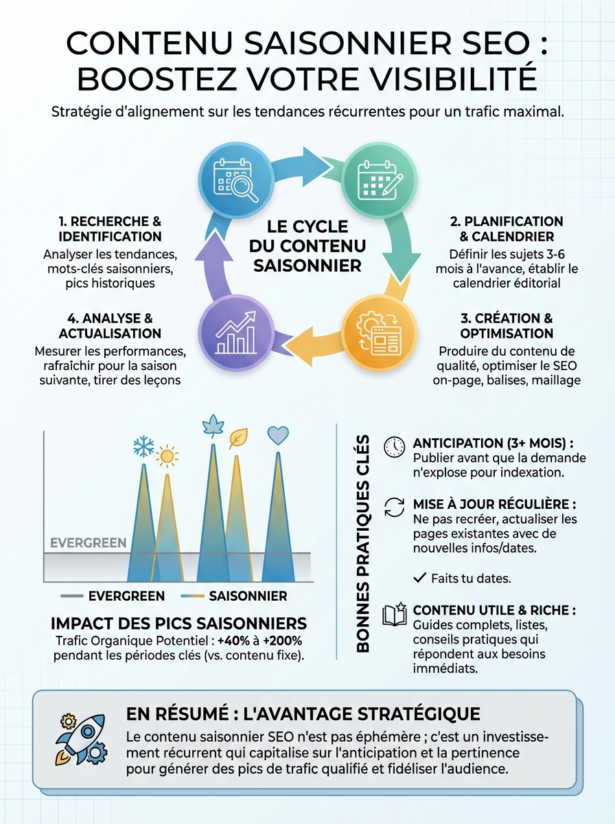 Infographie contenu saisonnier SEO