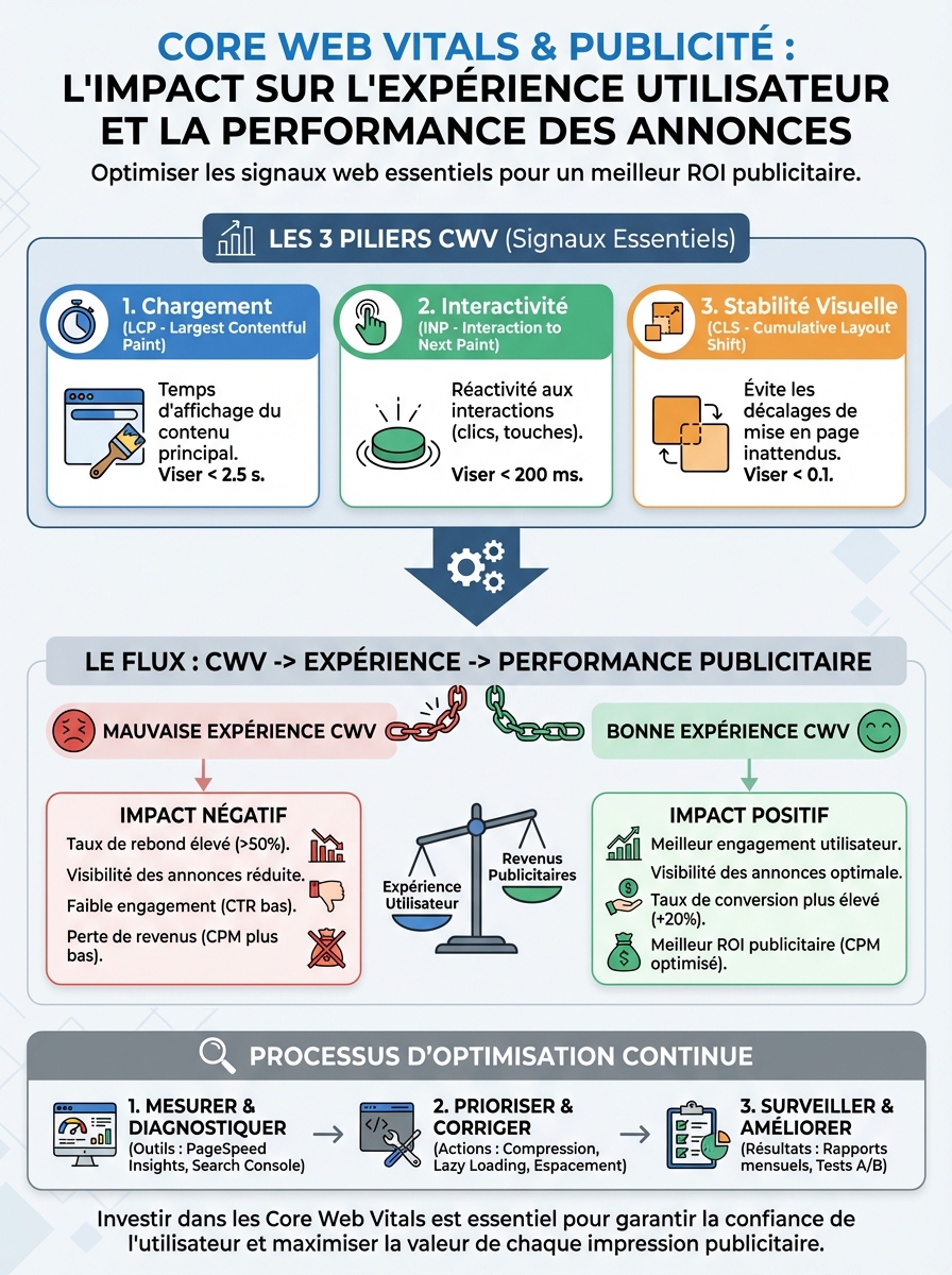 Infographie Core Web Vitals publicité