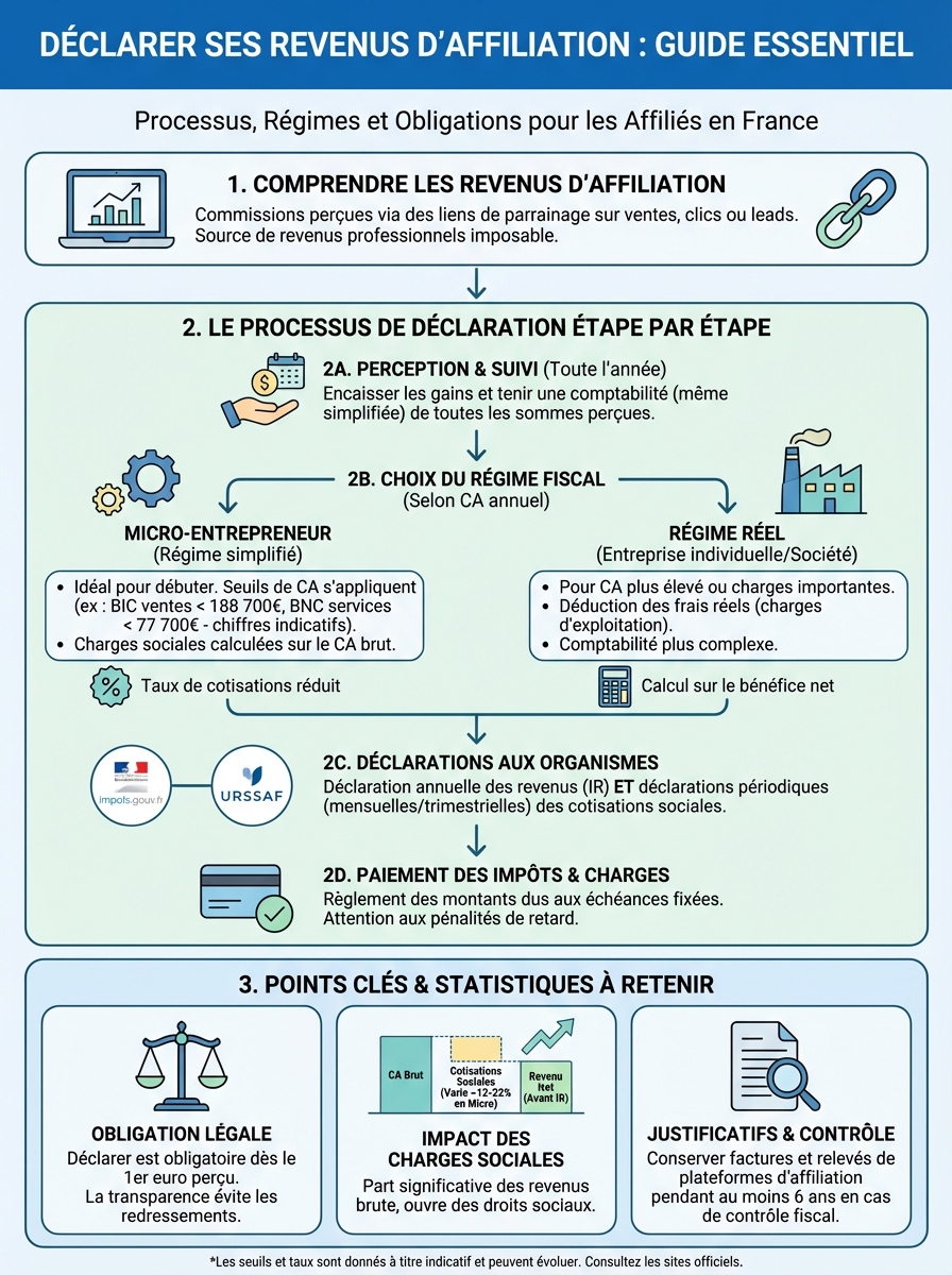 Infographie déclarer revenus affiliation
