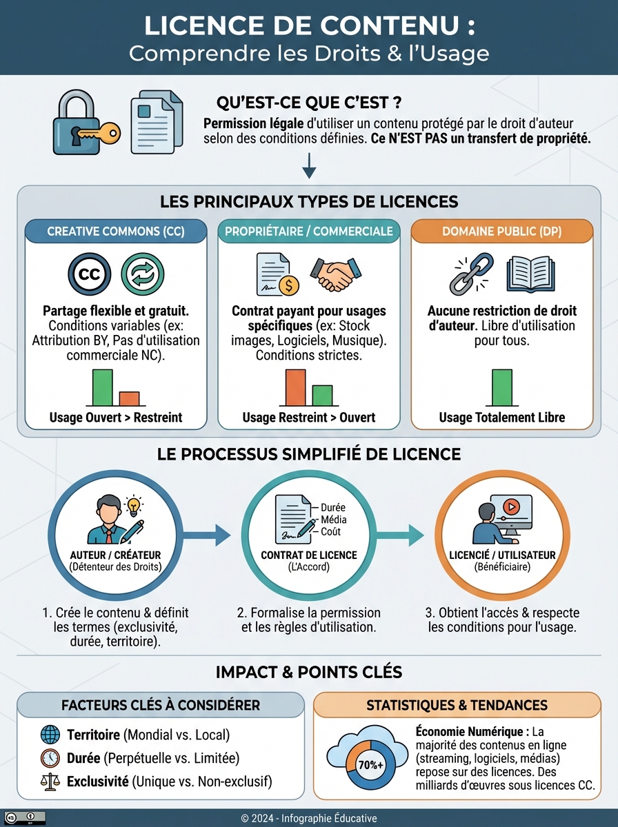Infographie licence de contenu