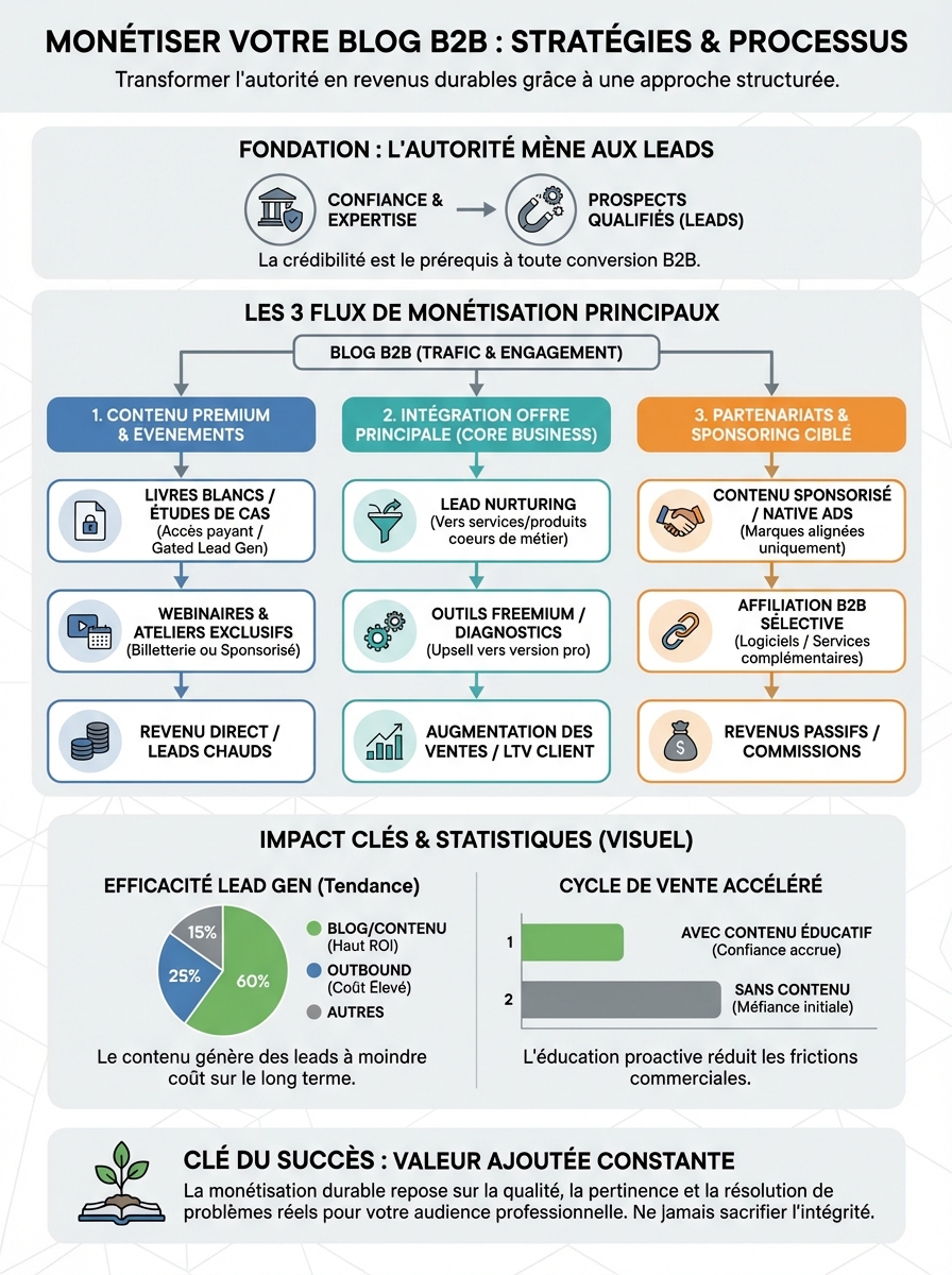Infographie monétiser blog B2B