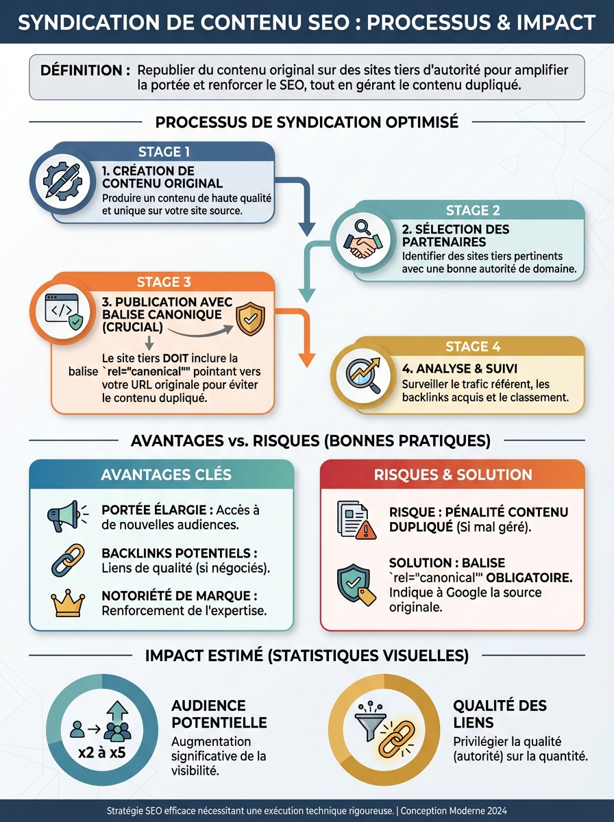 Infographie syndication contenu SEO