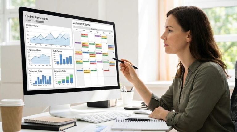 apprenez à créer une stratégie de contenu efficace avec l'ia grâce à une méthode en 7 étapes détaillées et un modèle de calendrier éditorial pour organiser vos publications.