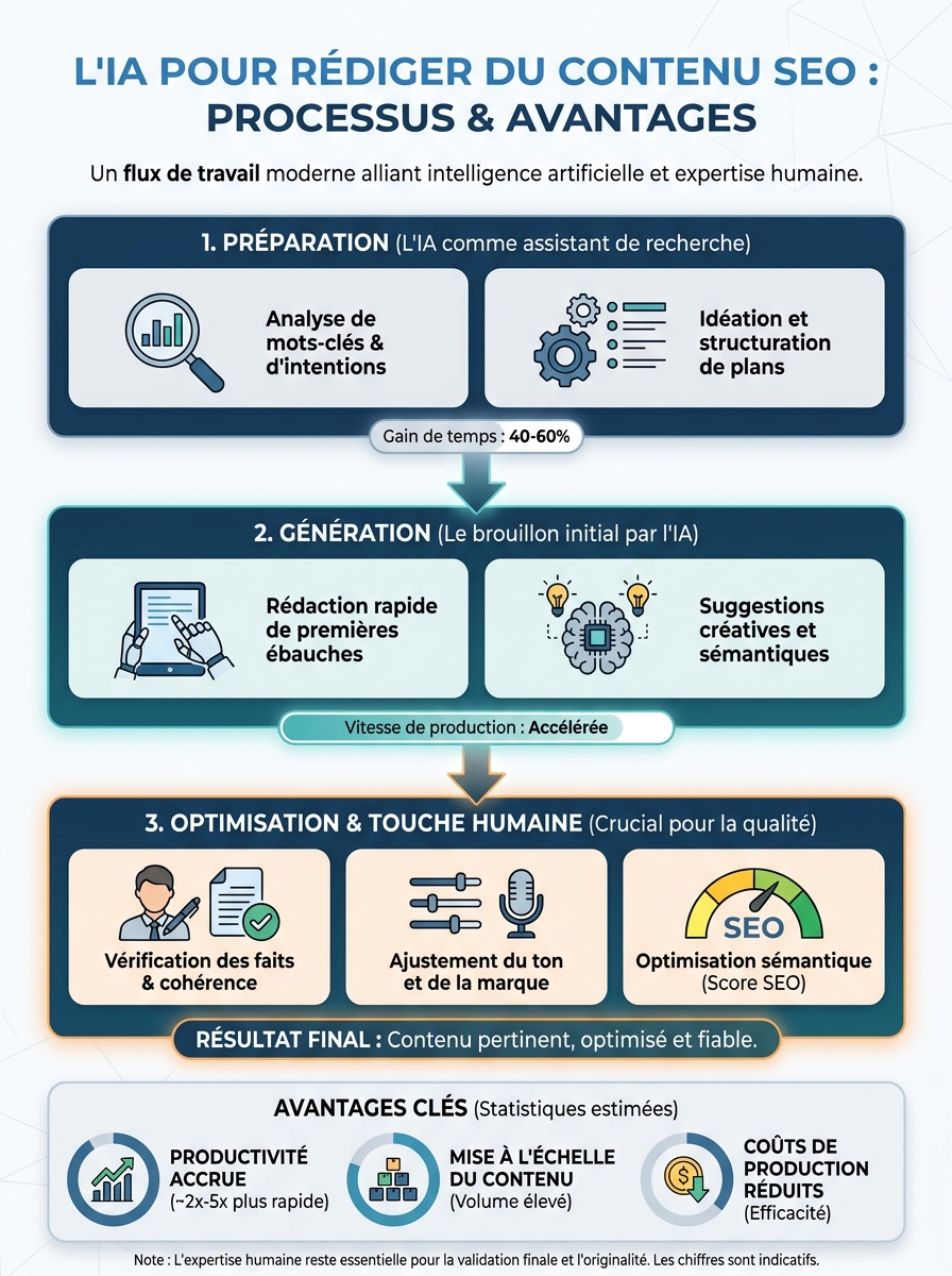 Infographie IA pour rédiger du contenu SEO