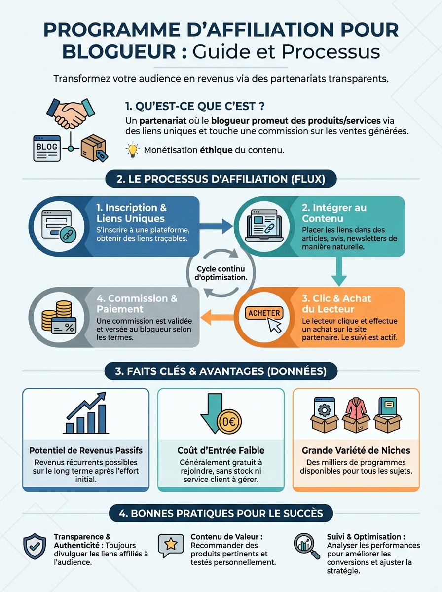 Infographie programme d'affiliation pour blogueur