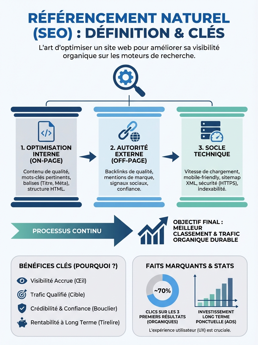 Infographie référencement naturel SEO définition