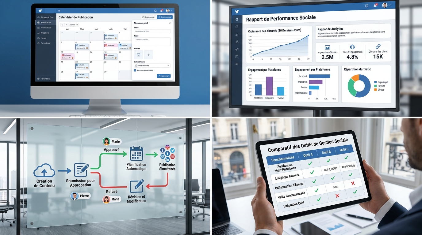 découvrez les meilleurs outils de gestion des réseaux sociaux pour planifier vos publications, analyser vos performances et collaborer efficacement avec votre équipe.